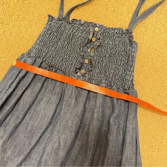 JUICY COUTURE Cotton Linen Denim Eyelet Dress Navy - S - Picture 11 of 11